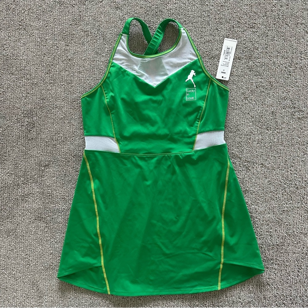 Lucky in Love x Simone Jardim Kelly Green Pickleball Dress Size L NWT UPF30